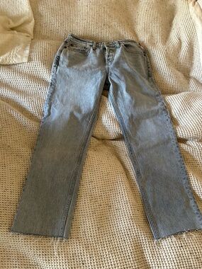 Re/Done X Pam Anderson The Anderson Jeans in Maliblue raw hem 25